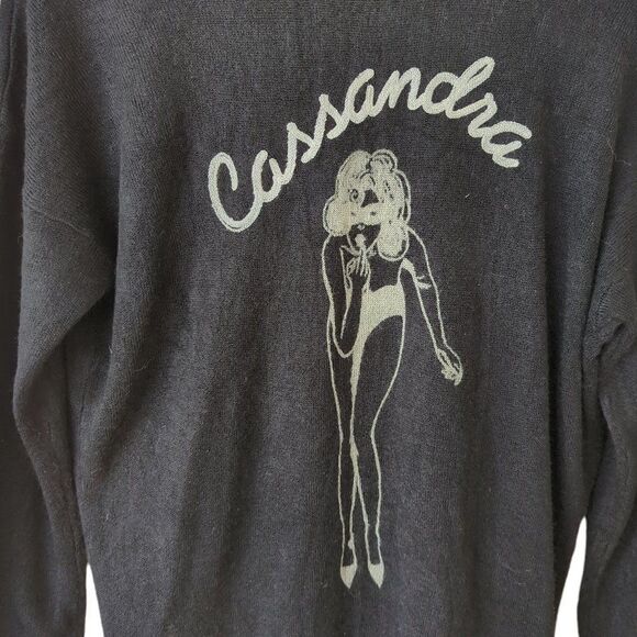 Moussy Long Black Open Cardigan Pinup - Picture 6 of 7